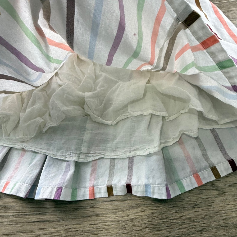 ModCloth Aspiration Creation A-line Skirt White Striped Spring Knee Length Large - Picture 4 of 12
